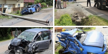 Vážná nehoda uzavřela silnici do Starého Plzence, místo ale připomíná spíše bojiště - , , 