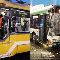 Střet trolejbusu s tramvají u nádraží