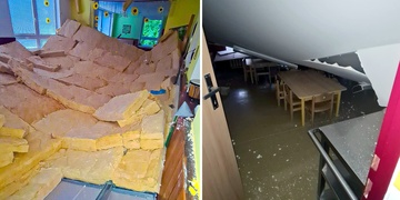 V mateřské škole se zřítil strop v jedné ze tříd