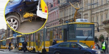 Střet tramvaje s autem U Práce vyvolal kolaps dopravy