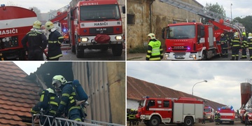 S rozsáhlým požárem právě bojují hasiči ze širokého okolí