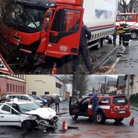 Střet osobního vozu s nákladním