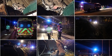 Auto s mladými lidmi spadlo z mostu