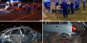 Velká dopravní nehoda uzavřela Karlovarskou, auto rolovalo i svahem