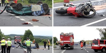 Dva mrtví, motorkář i řidička – , 