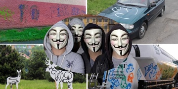 Sprejeři v maskách Anonymous řádili ve velkém