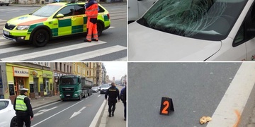 Sražený chodec v Plzni