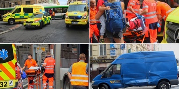 Nehoda trolejbusu a vozu pošty - několik zraněných lidí