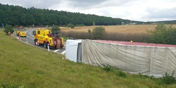 Převrácený kamion u Olympie